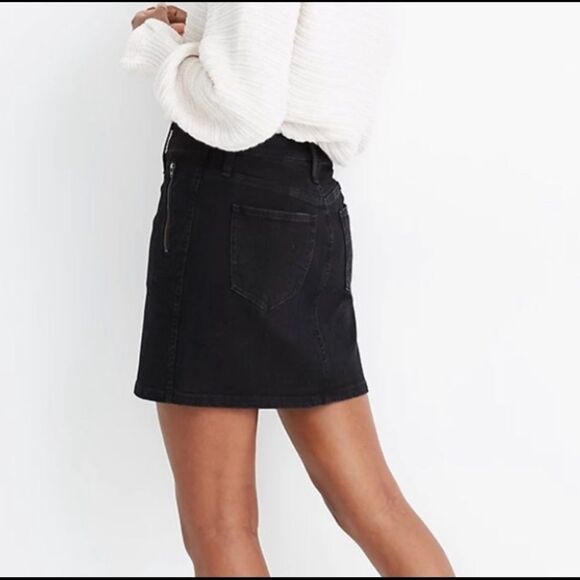 Madewell Stretch Denim Straight Mini Zipper Skirt‎ - Picture 2 of 11